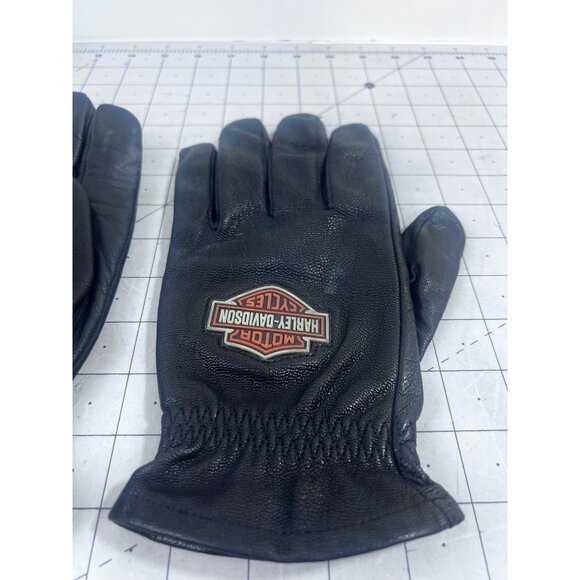 Harley-Davidson Motorcycles  Men’s Black Leather Gloves Size L - Picture 2 of 5